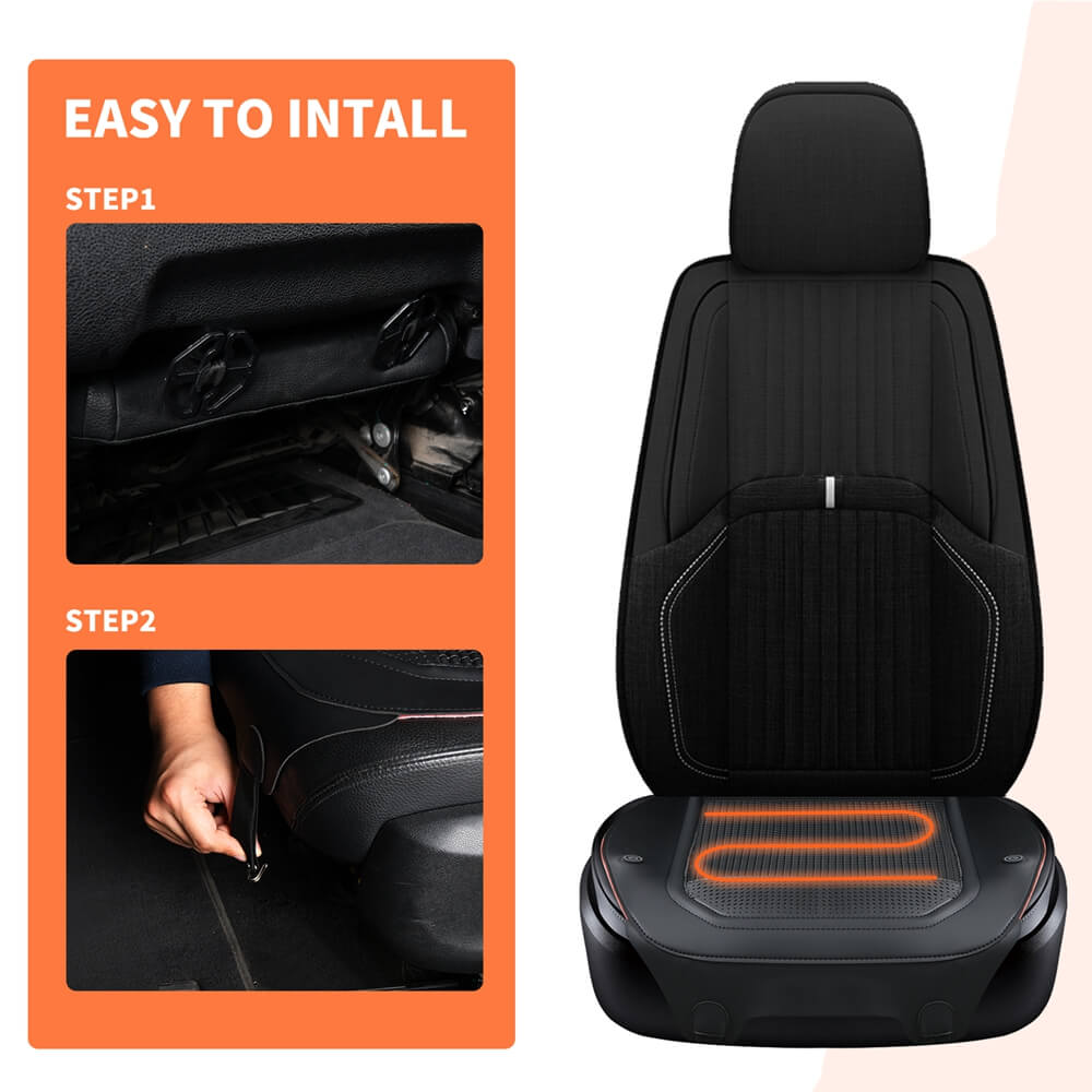 Heated Car Seat Cushion Fast Heating Pads Driver Passenger Warmer Seat Heater for Cold Winter Days for all Vehicles