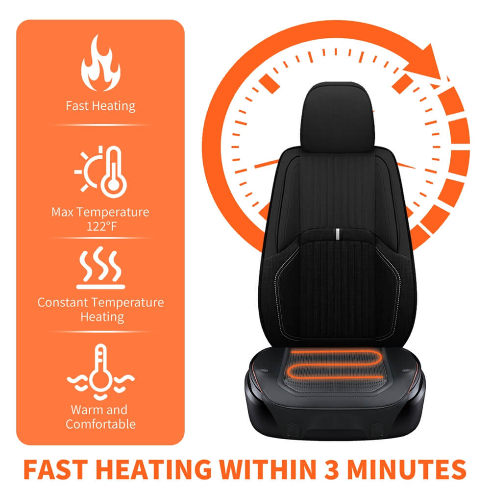 Heated Car Seat Cushion Fast Heating Pads Driver Passenger Warmer Seat Heater for Cold Winter Days for all Vehicles