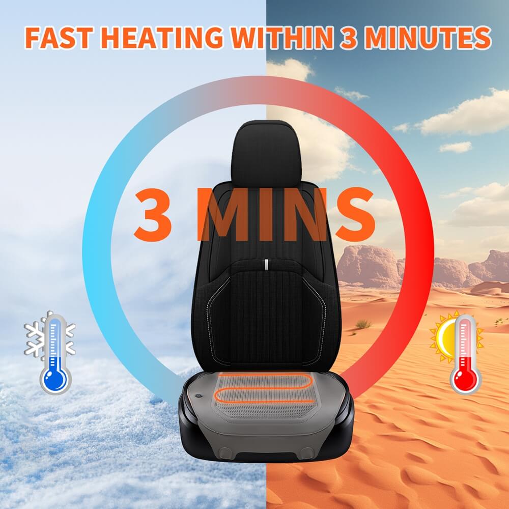 Warmer Seat Heater Heated Car Seat Cushion Fast Heating Pads Driver Passenger for Cold Winter Days for all Vehicles