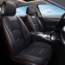 🔥🔥🔥2 Pieces Car Seat Cushion Mat 1/2 Covers Coverado Faux Leather & Fabric Universal Fit with Oval Pattern