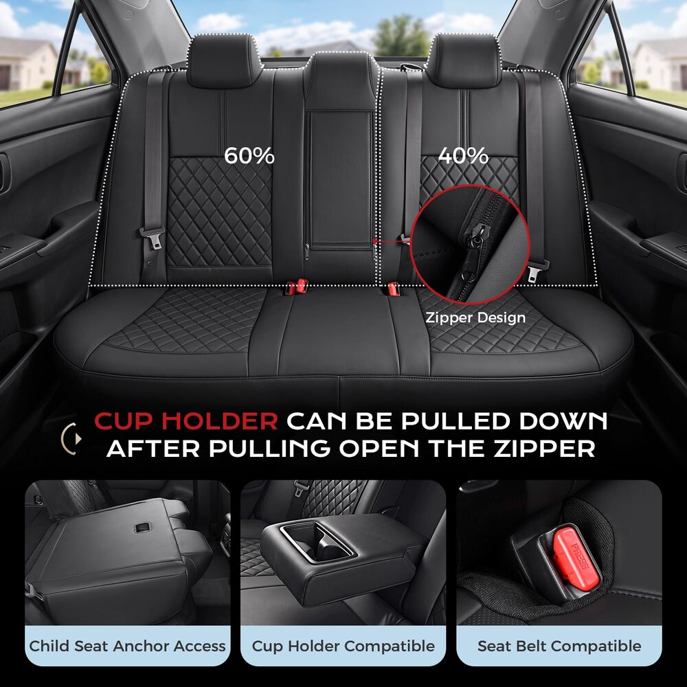 Toyota Camry 2012-2017(Gasoline) L/LE/XLE Custom Full Coverage Premium Faux Leather Seat Covers