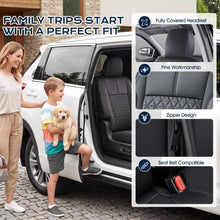 Load image into Gallery viewer, Fit 2014-2026 Toyota Highlander Full Set Full Coverage Custom Car Seat Covers Luxury Faux Leather Seat Protector