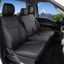 Load image into Gallery viewer, Ford F-150  2021-2025 XL XLT &amp; 2023-2026 F250 F350 F450 SuperDuty XL/XLT Upgraded Full Coverage Premium Faux Leather Custom Car Seat Covers（with rear armrest) (Copy)