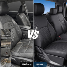 Load image into Gallery viewer, Ford F-150  2021-2025 XL XLT &amp; 2023-2026 F250 F350 F450 SuperDuty XL/XLT Upgraded Full Coverage Premium Faux Leather Custom Car Seat Covers（with rear armrest) (Copy)