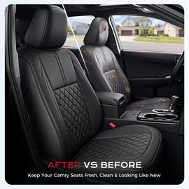 Toyota Camry 2012-2017(Hybrid) LE/XLE/SE Custom Full Coverage Premium Faux Leather Seat Covers