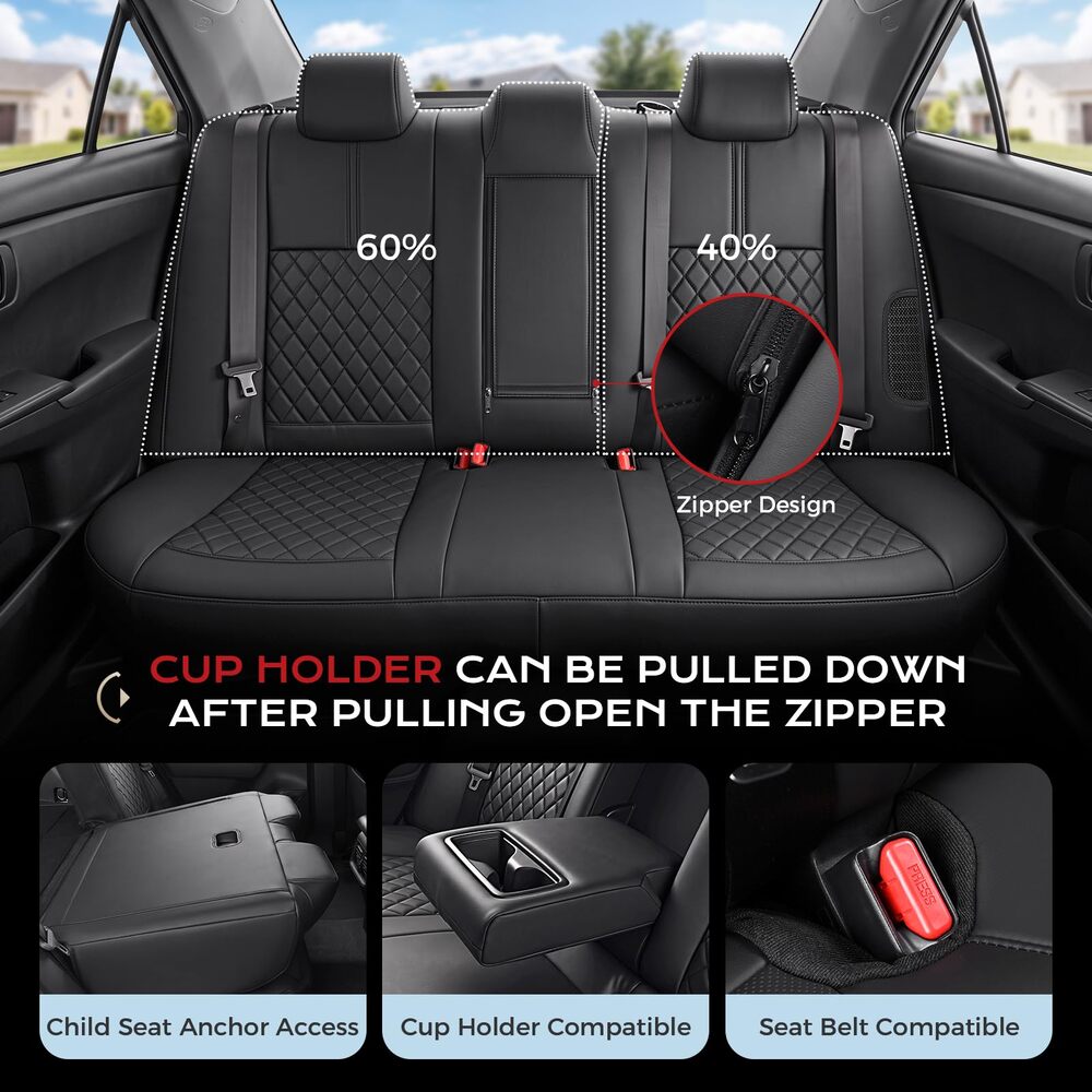 Toyota Camry 2012-2017(Hybrid) LE/XLE/SE Custom Full Coverage Premium Faux Leather Seat Covers