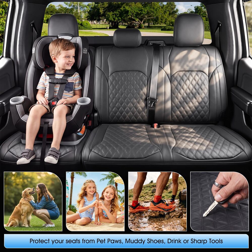 Ford F‑150 2021‑2025 Super Cab XL STX XLT Super Cab Upgraded Full Coverage Premium Faux Leather Car Seat Covers(no rear armrest)