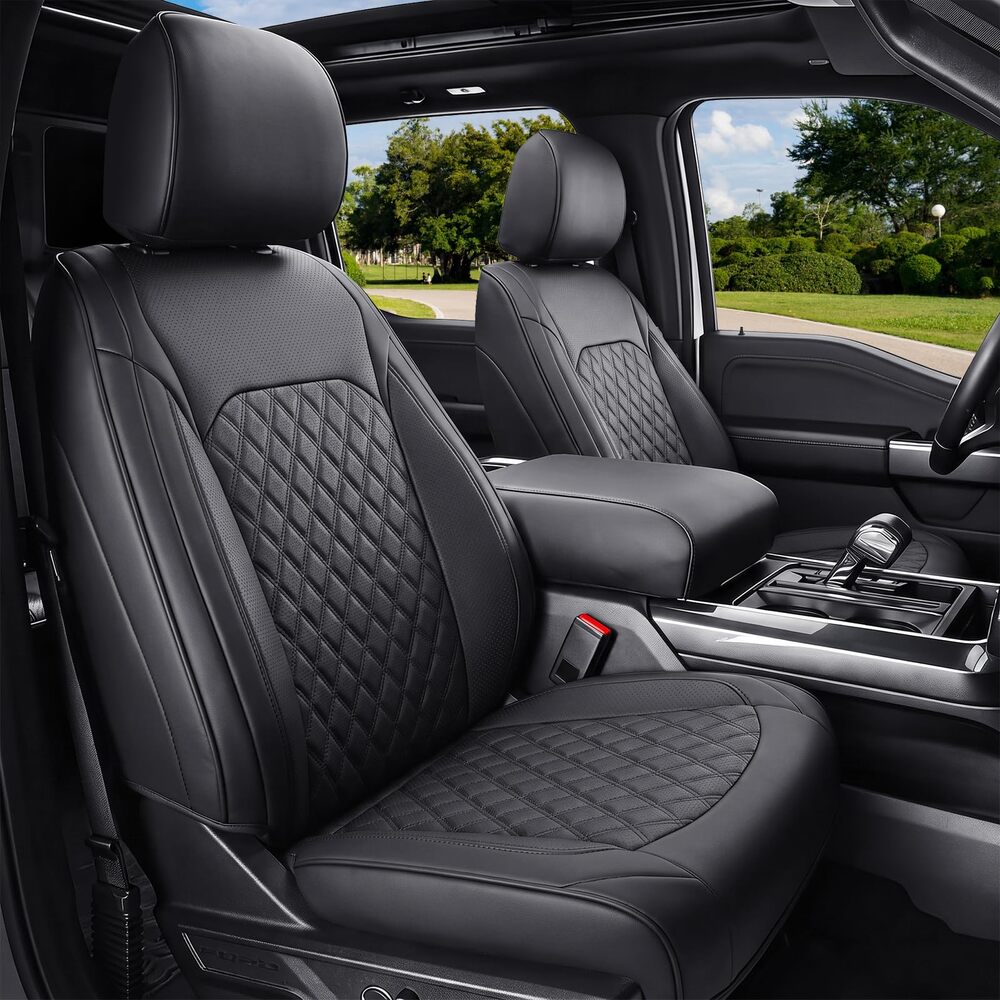 Ford F‑150 2021‑2025 Super Cab XL STX XLT Super Cab Upgraded Full Coverage Premium Faux Leather Car Seat Covers(no rear armrest)