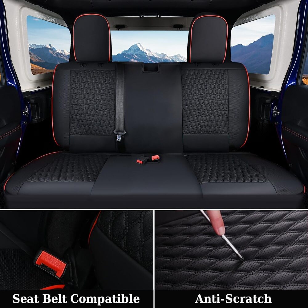 2013-2017 JK 2/4 Door Jeep Wrangler Custom Fit Premium Faux Leather Car Seat Covers