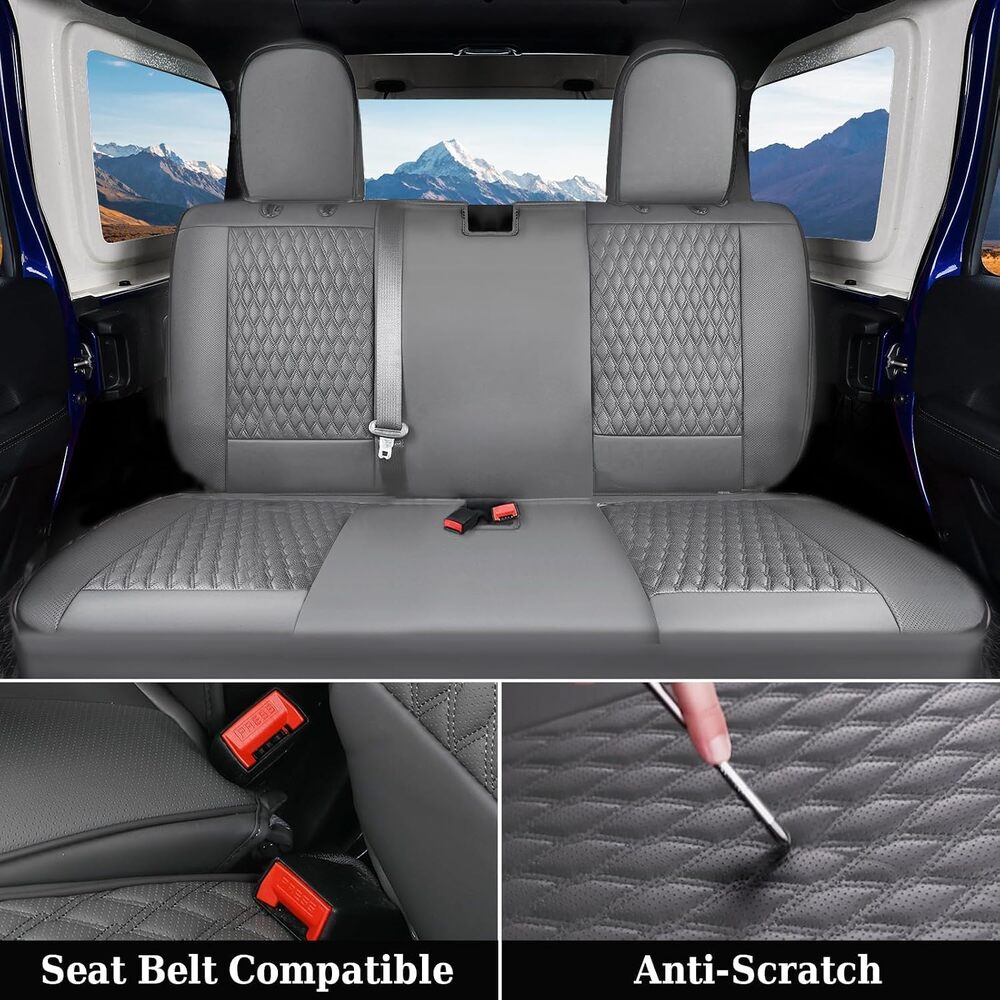 2013-2017 JK 2/4 Door Jeep Wrangler Custom Fit Premium Faux Leather Car Seat Covers