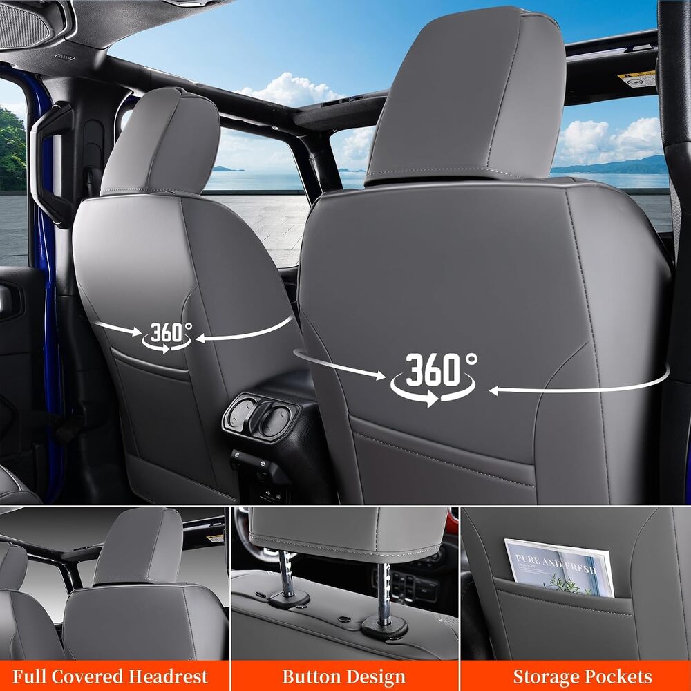 2013-2017 JK 2/4 Door Jeep Wrangler Custom Fit Premium Faux Leather Car Seat Covers