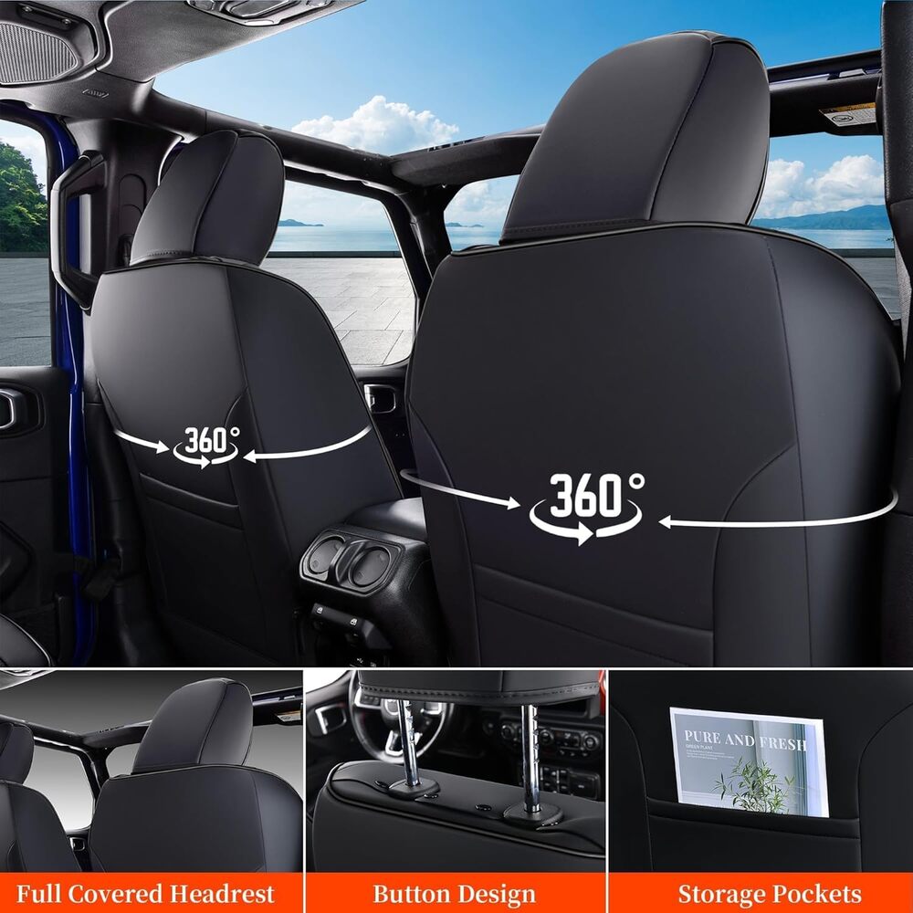 2013-2017 JK 2/4 Door Jeep Wrangler Custom Fit Premium Faux Leather Car Seat Covers