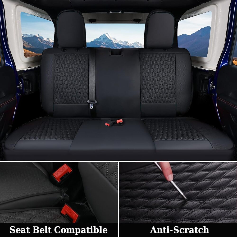 2013-2017 JK 2/4 Door Jeep Wrangler Custom Fit Premium Faux Leather Car Seat Covers