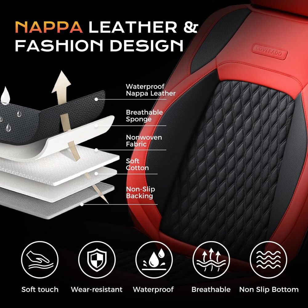 2013-2017 JK 2/4 Door Jeep Wrangler Custom Fit Premium Faux Leather Car Seat Covers