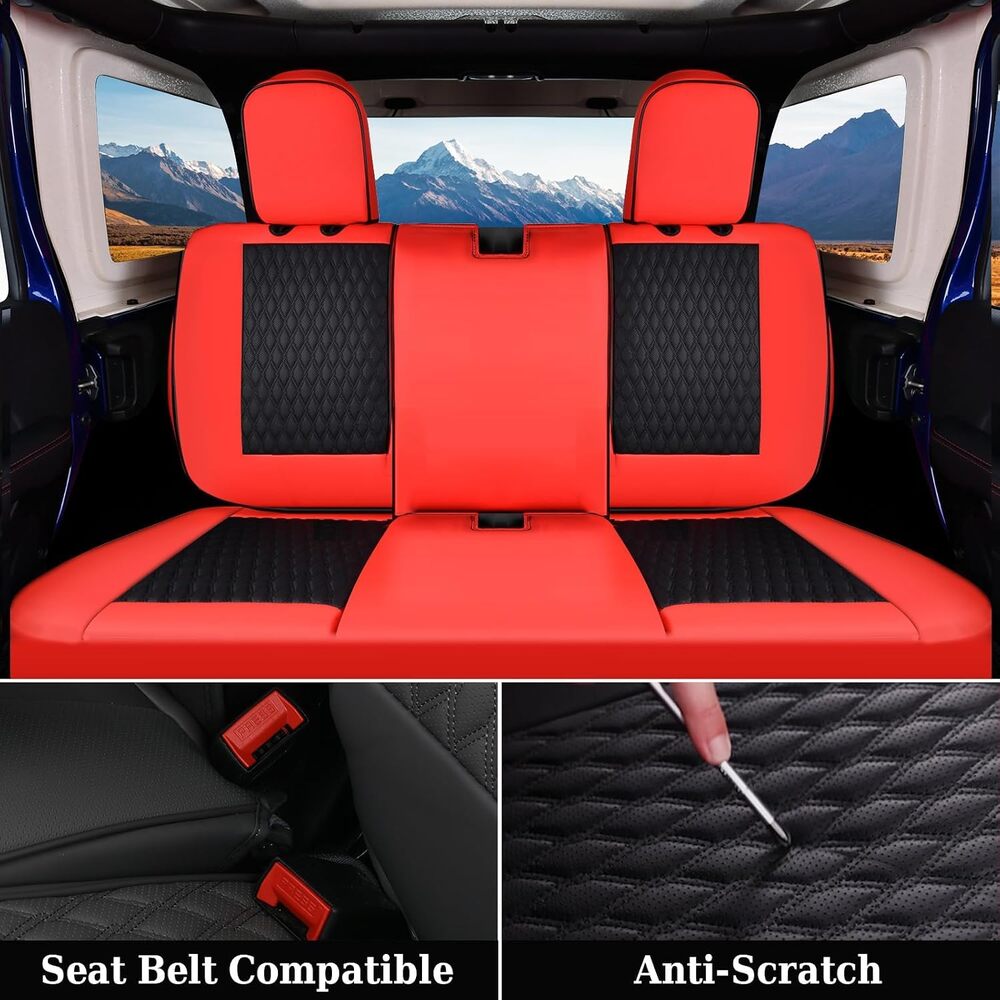 2013-2017 JK 2/4 Door Jeep Wrangler Custom Fit Premium Faux Leather Car Seat Covers