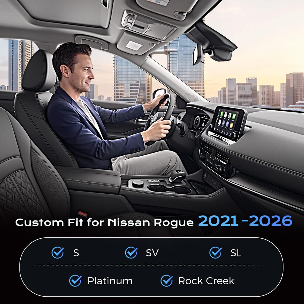 Fit Nissan Rogue 2021-2026 S/SV/SL Platinum Rock Creek Upgrade Full Wrap Premium Faux Leather Custom Car Seat Covers