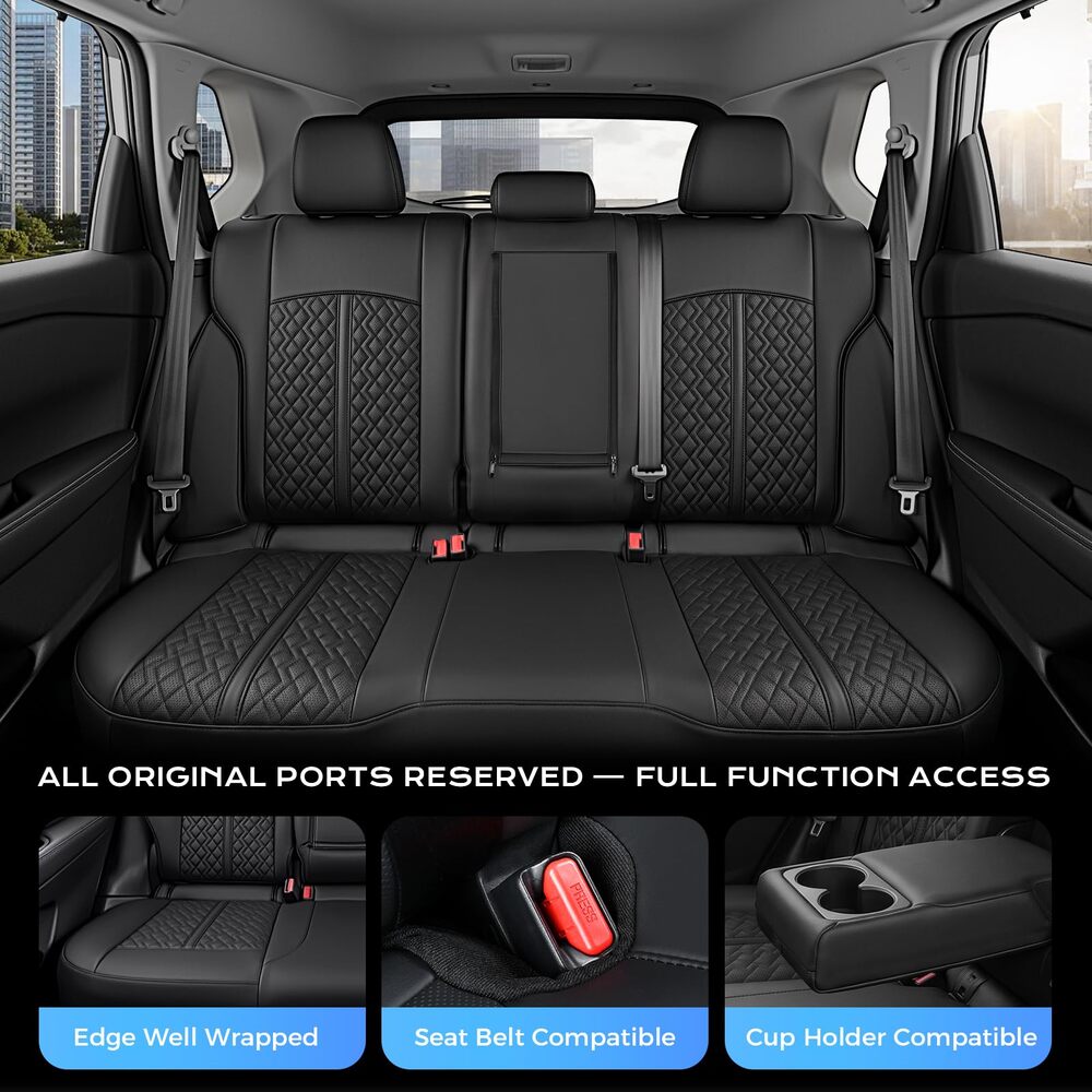 Fit Nissan Rogue 2021-2026 S/SV/SL Platinum Rock Creek Upgrade Full Wrap Premium Faux Leather Custom Car Seat Covers