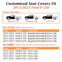 Load image into Gallery viewer, 2015-2023 F150 F250 F350 Crew Cab Coverado Custom Seat Covers Waterproof Leather Front and Back Full Set