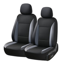 Load image into Gallery viewer, Coverado Front and Back PVC Seat Covers Faux Leather &amp; Fabric Seat Protectors Universal Fit