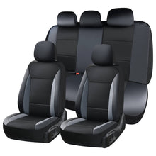 Load image into Gallery viewer, Coverado 5 Seats PVC Seat Covers Full Set Faux Leather &amp; Fabric Seat Protectors Universal Fit