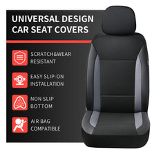 Load image into Gallery viewer, Coverado 5 Seats PVC Seat Covers Full Set Faux Leather &amp; Fabric Seat Protectors Universal Fit