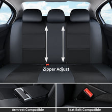 Load image into Gallery viewer, Coverado 5 Seats PVC Seat Covers Full Set Faux Leather &amp; Fabric Seat Protectors Universal Fit
