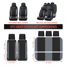 Load image into Gallery viewer, Coverado 5 Seats PVC Seat Covers Full Set Faux Leather &amp; Fabric Seat Protectors Universal Fit