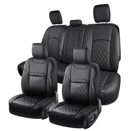 RAM 1500 2011-2018 Crew Cab & 2019-2024 Classic (Big Horn/Lone Star) Upgraded Full Coverage Premium Faux Leather Custom Car Seat Covers