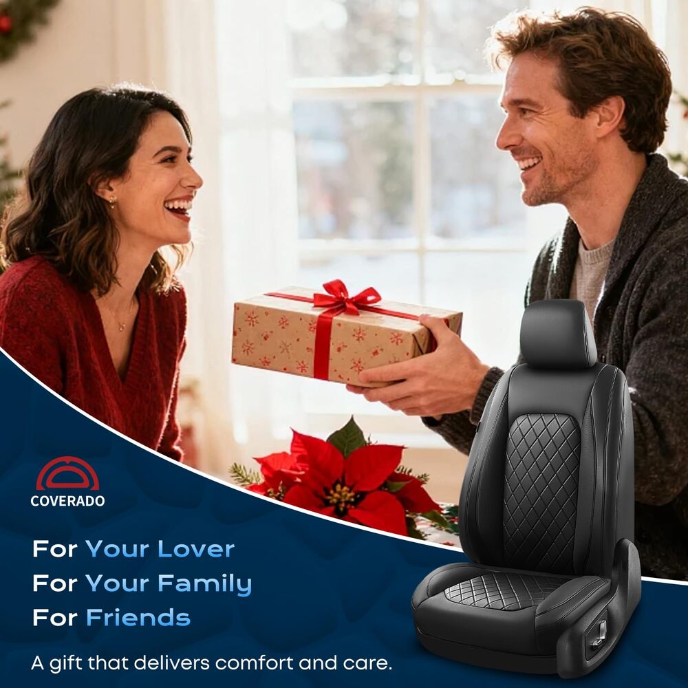 Ford F-150 2021-2025 SuperDuty Limited/King Ranch/Lariat/Platinum Upgraded Full Coverage Premium Faux Leather Custom Car Seat Covers（with rear armrest)