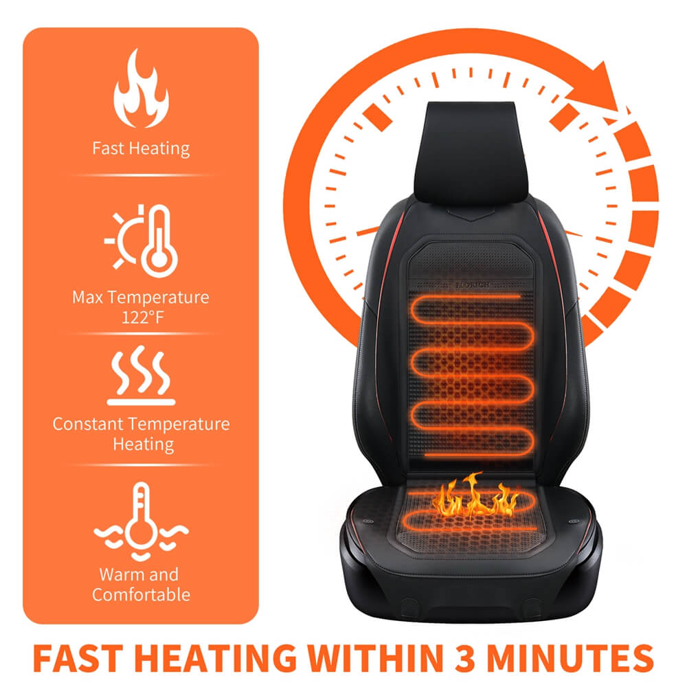 Heated Car Seat Cushion Warmer Seat Heater Universal Fast Heating Pads Driver Passenger for Cold Winter Days Fit all Vehicles