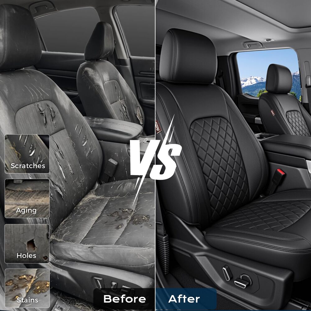 Ford F‑150 2021‑2025 SuperCrew XL STX XLT Lariat Upgraded Full Coverage Premium Faux Leather Custom Car Seat Covers
