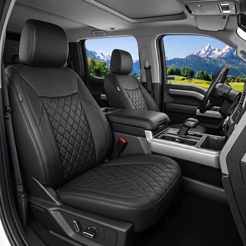 Ford F‑150 2021‑2025 SuperCrew XL STX XLT Lariat Upgraded Full Coverage Premium Faux Leather Custom Car Seat Covers