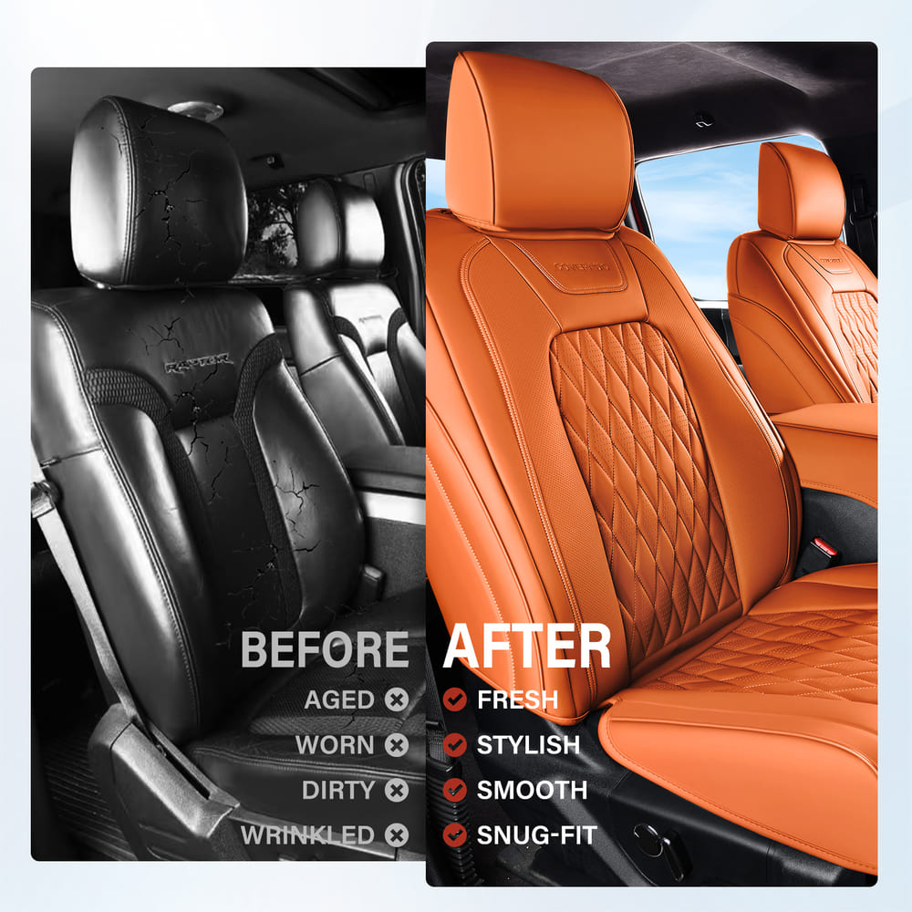 Ford F150 2015-2026 & F250 F350 F450 2017-2026 Custom Premium Faux Leather Car Seat Covers