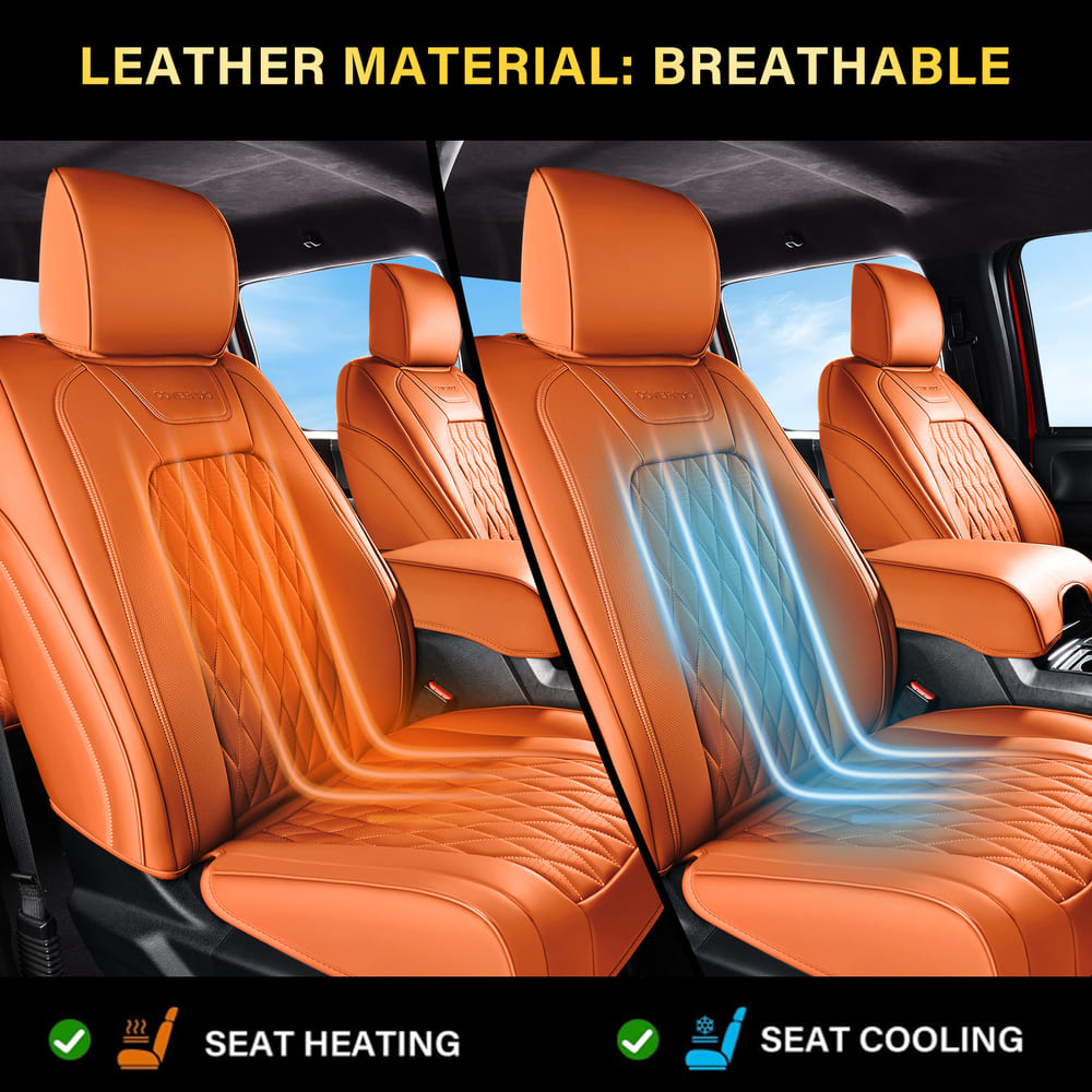 Ford F150 2015-2026 & F250 F350 F450 2017-2026 Custom Premium Faux Leather Car Seat Covers