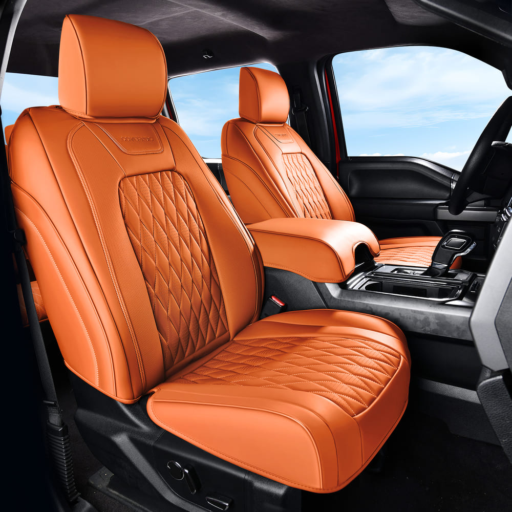 Ford F150 2015-2026 & F250 F350 F450 2017-2026 Custom Premium Faux Leather Car Seat Covers