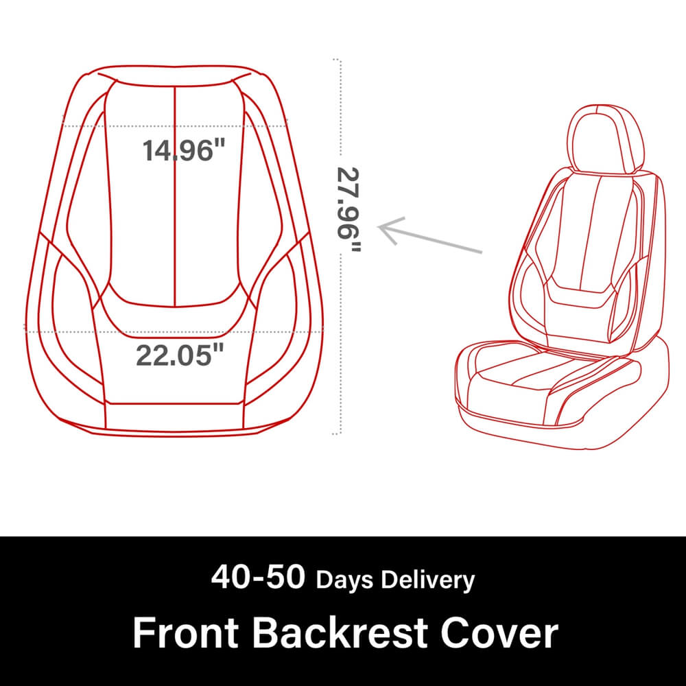 Coverado Headrest Cover/ Front Backrest/ Front Bottom Seat Individual Dedicated Separate Parts (Select 40-50 Days Delivery)