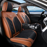 Coverado Front Leather Seat Covers 2 Pieces Waterproof Car Seat Protectors Universal Fit