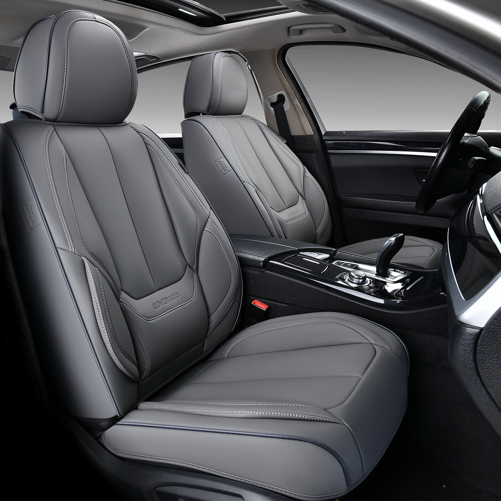 Coverado 2 Seats Blue Front Car Seat Covers, Premium Leatherette