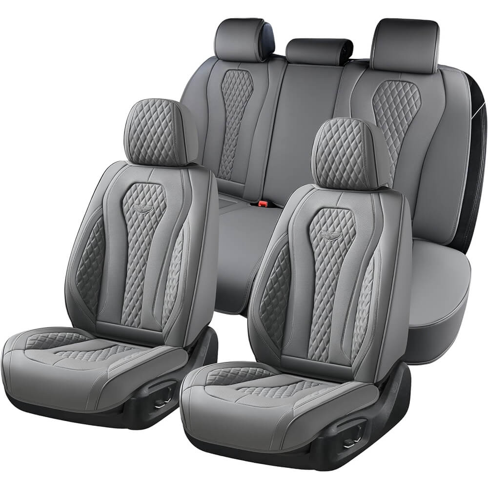 Coverado Front and Back Seat Covers for Cars Premium Leatherette Auto Seat Protectors Water Resistant Universal Fit