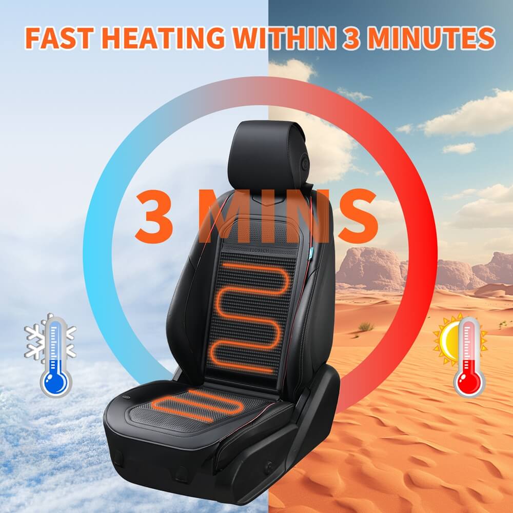 Heated Car Seat Cushion Fast Heating Pads Driver Passenger Warmer Seat Heater for Cold Winter Days for all Vehicles