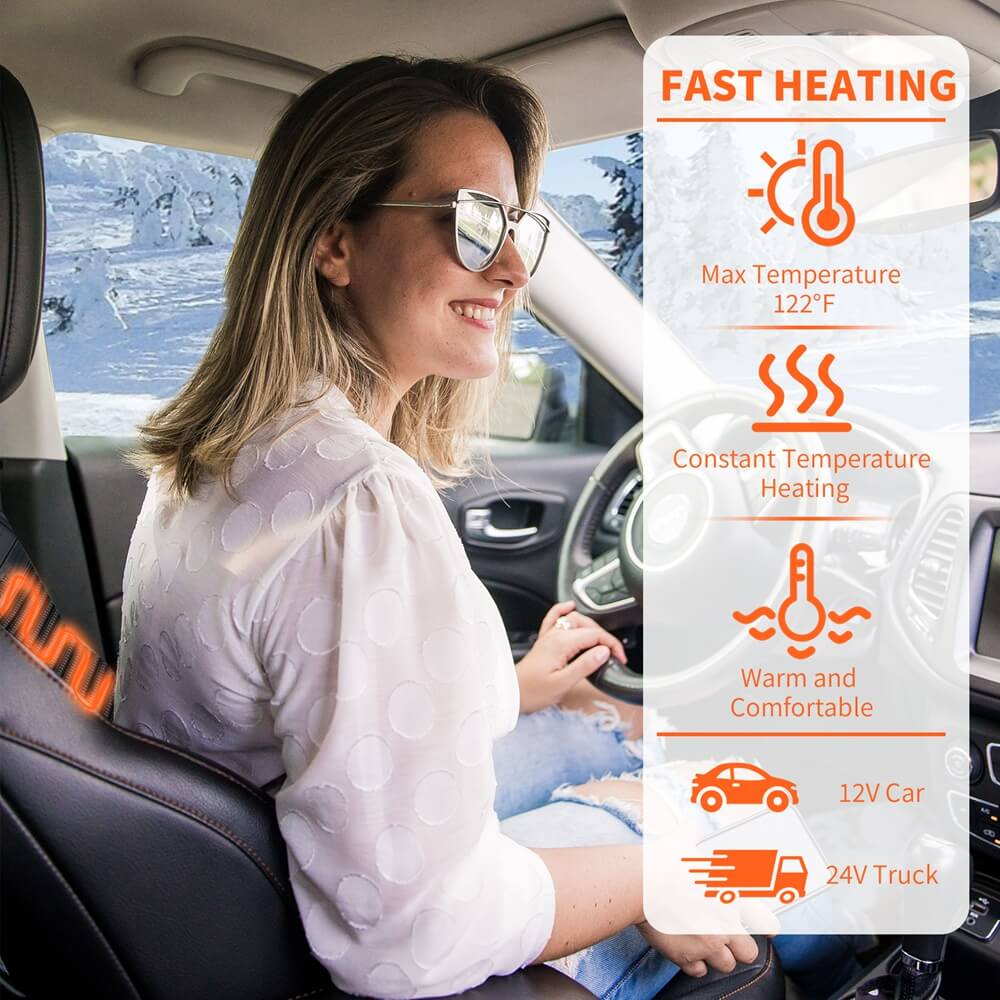 Warmer Seat Heater Heated Car Seat Cushion Fast Heating Pads Driver Passenger for Cold Winter Days for all Vehicles