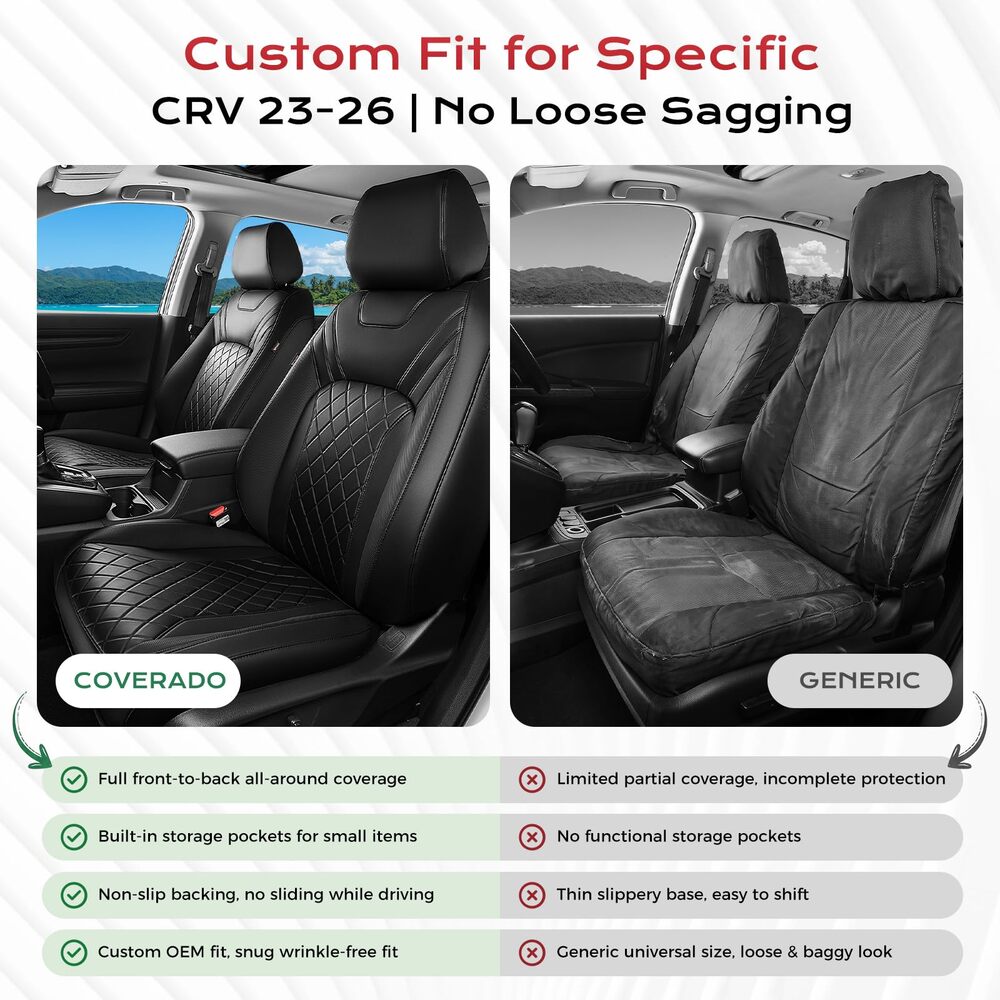 Honda Accord 2018‑2022 EX/EX‑L/Touring/Sport/Hybrid Custom Full Coverage Premium Faux Leather Car Seat Covers