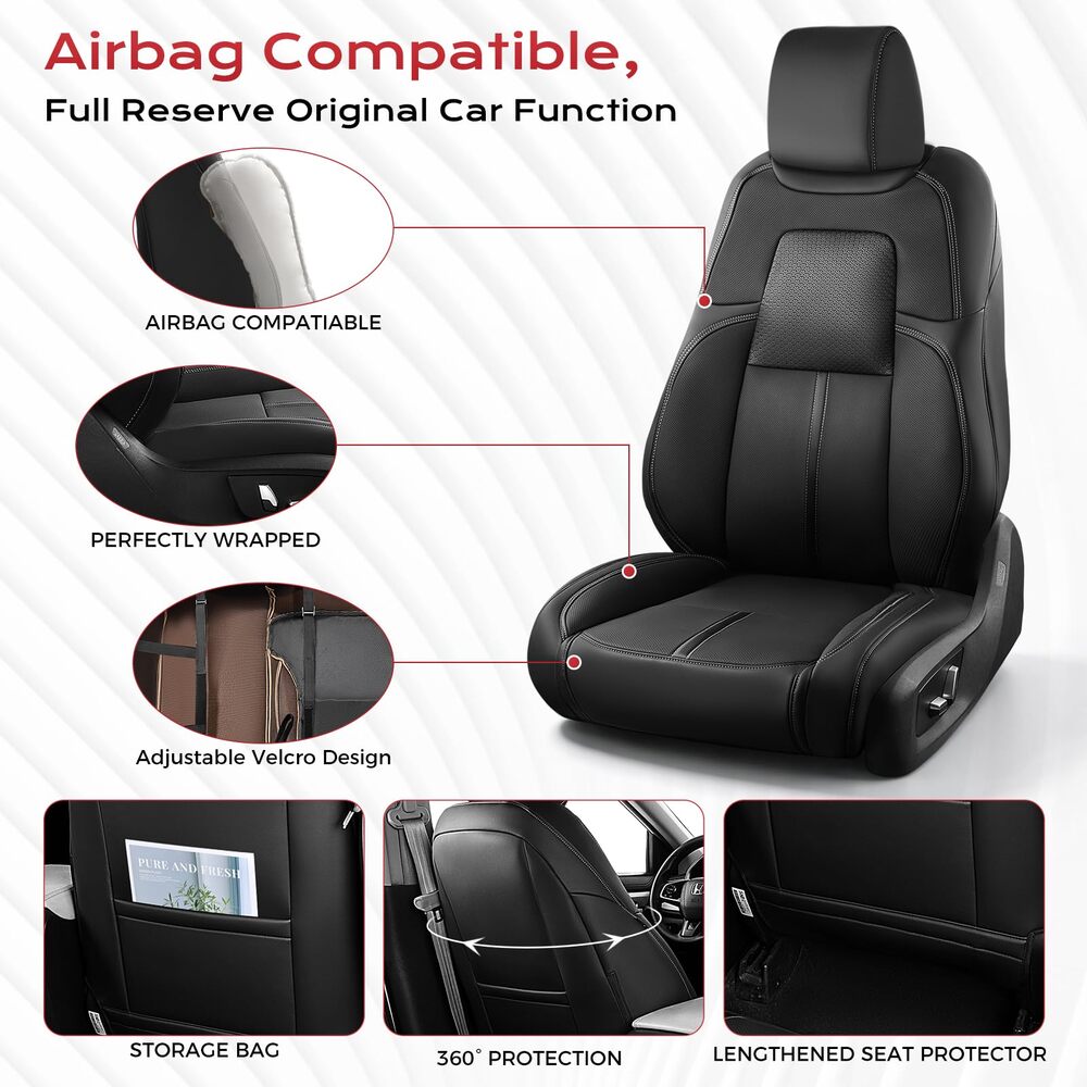 Honda CR‑V 2017-2022 LX/EX/EX-L/Special Edition/Touring Custom Full Coverage Premium Faux Leather Car Seat Covers