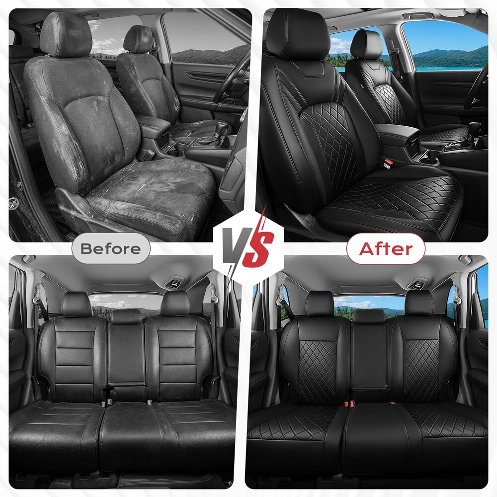 Honda CR‑V 2023‑2026 LX/EX/EX‑L/Sport/Sport‑L/Sport Touring Custom Full Coverage Premium Faux Leather Car Seat Covers