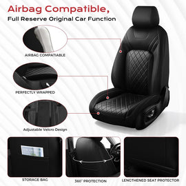 Honda CR‑V 2023‑2026 LX/EX/EX‑L/Sport/Sport‑L/Sport Touring Custom Full Coverage Premium Faux Leather Car Seat Covers