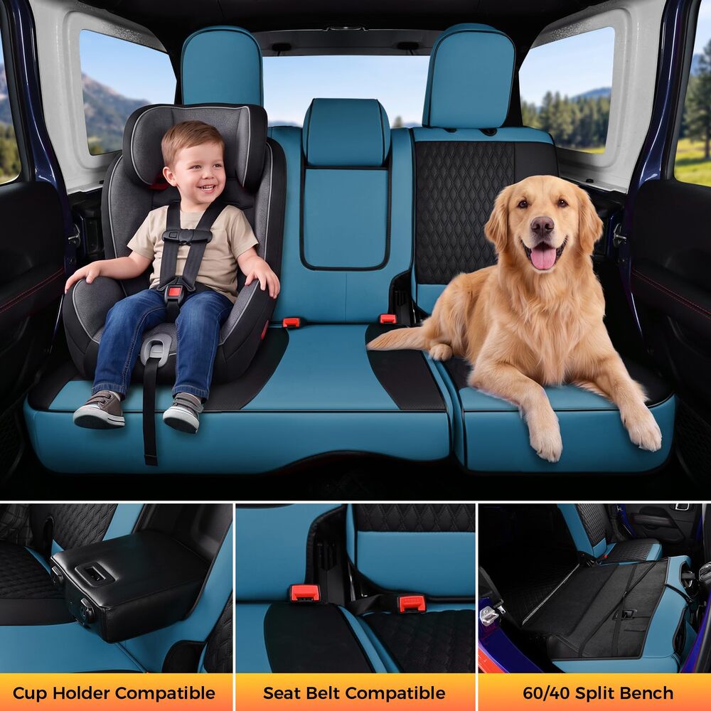 Jeep Wrangler 2018-2026 JL 4 Door Custom Full Coverage Fit Premium Faux Leather Car Seat Covers