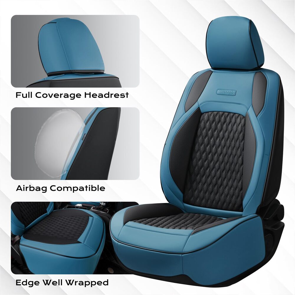 Jeep Wrangler 2018-2026 JL 4 Door Custom Full Coverage Fit Premium Faux Leather Car Seat Covers