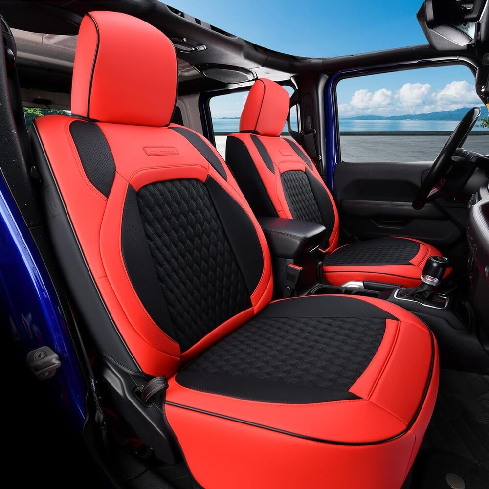Jeep Wrangler 2018-2026 JL 4 Door Custom Full Coverage Fit Premium Faux Leather Car Seat Covers