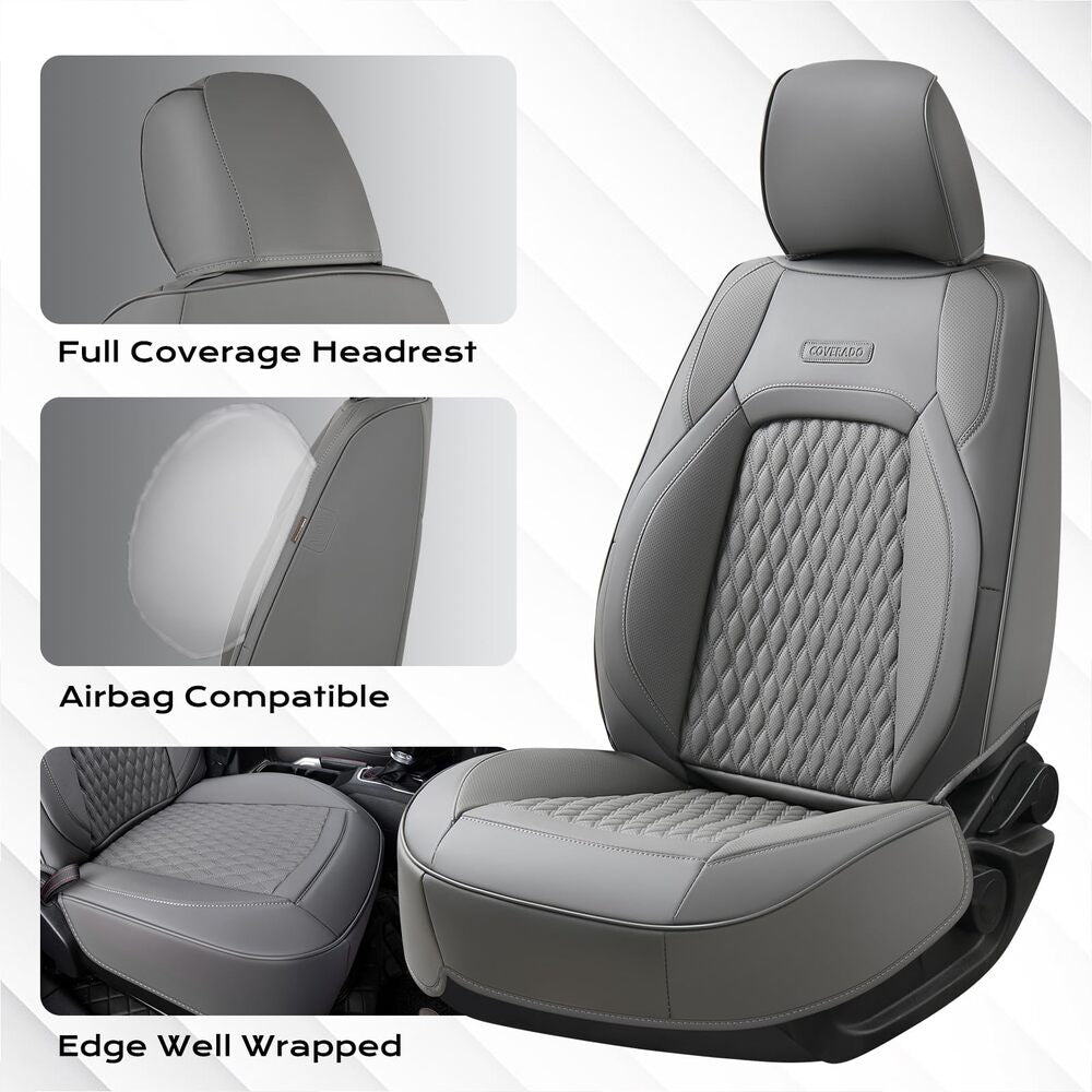 Jeep Wrangler 2018-2026 JL 4 Door Custom Full Coverage Fit Premium Faux Leather Car Seat Covers