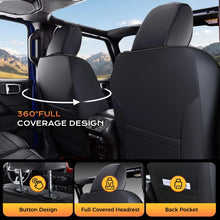 Load image into Gallery viewer, Jeep Wrangler 2018-2026 JL 4 Door Custom Full Coverage Fit Premium Faux Leather Car Seat Covers